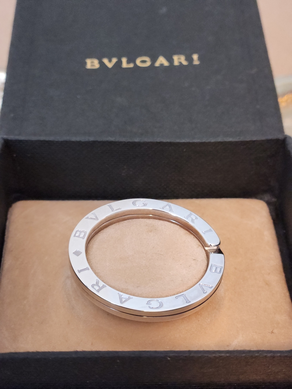 Bulgari Men’s 925 Sterling Silver Keyring Ring Accessory